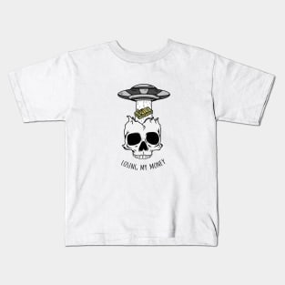 Losing My Money UFO Skull Kids T-Shirt